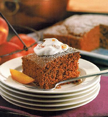 Australian Gingerbread Cake With Peach Whipped Cream Dessert