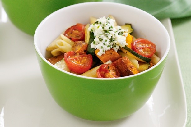 American Penne With Roast Vegetables and Herbed Ricotta Recipe Appetizer