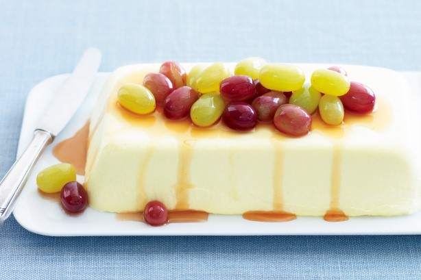 American White Chocolate Panna Cotta With Amaretto Grapes Recipe Dessert