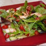 British Green Salad with Shrimp and Cherry Tomatoes Appetizer