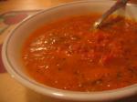 British Spicy Roasted Red Pepper Soup Appetizer