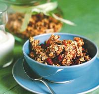 British Granola with Toasted Walnuts and Cranberries Breakfast