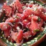 Australian Feta Water Melon Salad with Basil Appetizer
