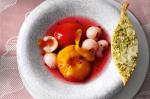 American Baked Perfumed Peaches With Pistachio Biscuits Recipe Breakfast