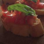 British Bruschetta on Crispy Baguette Dinner