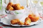 American Potato And Goats Cheese Croquettes With Romesco Sauce Recipe Appetizer
