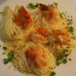 Australian Spaghetti with Garlic Shrimp Appetizer