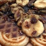 American Pecan Waffles with Roasted Pecan and Banana Syrup Dessert