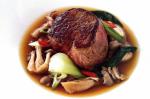Australian Chilli Steak With Mushroom And Baby Bok Choy Broth Recipe Appetizer
