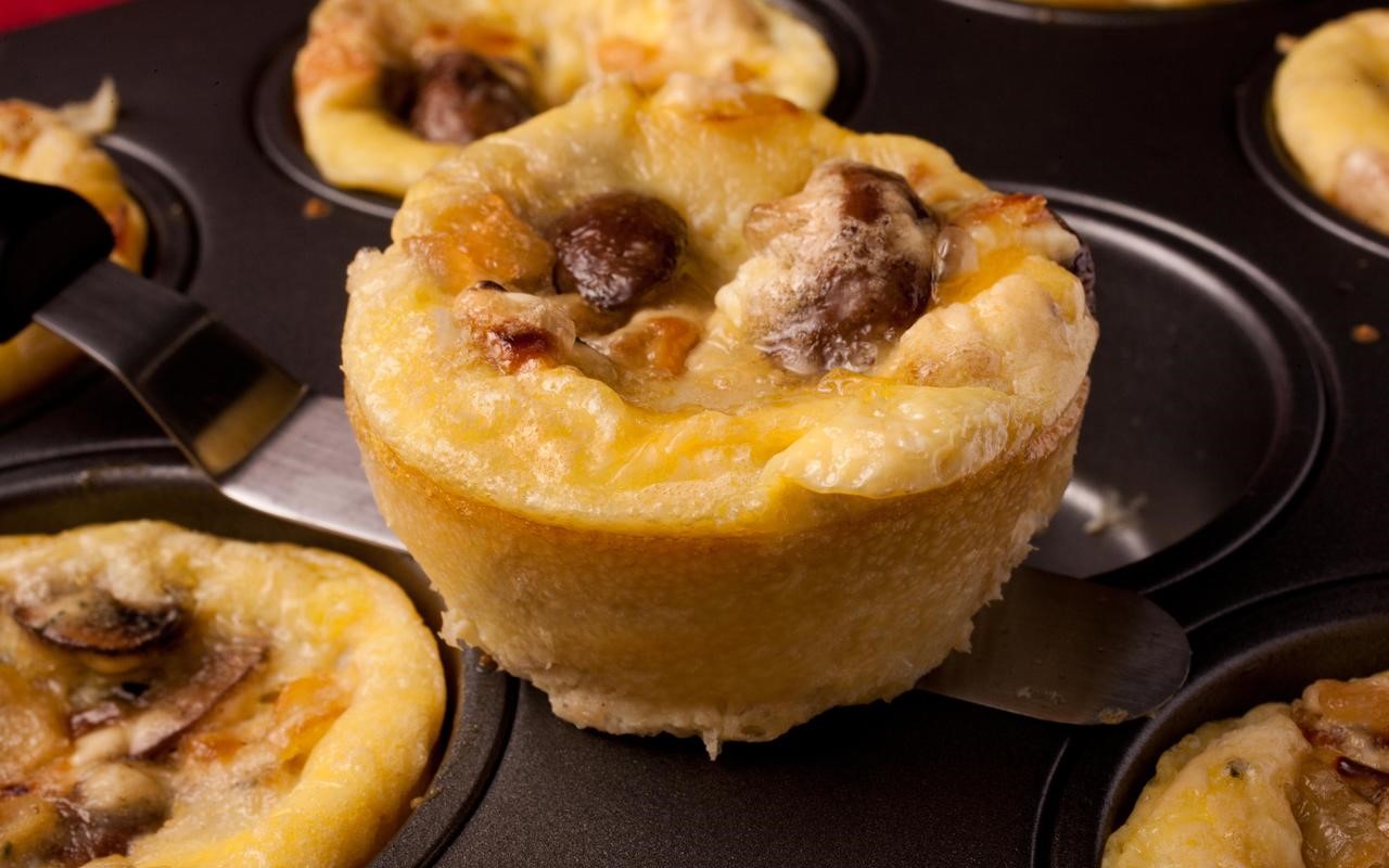 American Onion Mushroom and Goat Cheese Mini Frittatas Recipe Appetizer