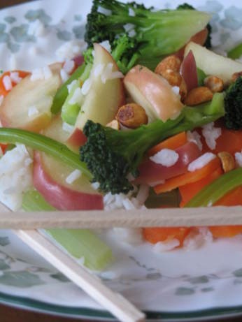 American Vegetarian Apple Stirfry Dinner