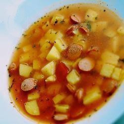 French Vegetable Soup with Sausages Appetizer