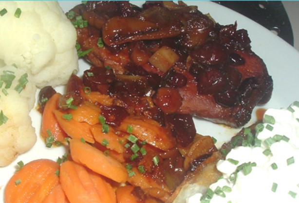 Australian Pork Chops With Cranberries crock Pot Dinner