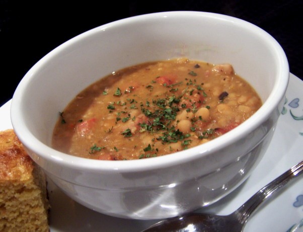 German Frankfuter Bohnensuppe bean Soup with Frankfurter Dinner