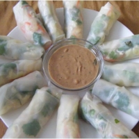 Thai Spring Rolls with Peanut Sauce Appetizer