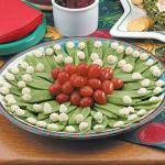 Canadian Snow Pea Holiday Wreath Appetizer