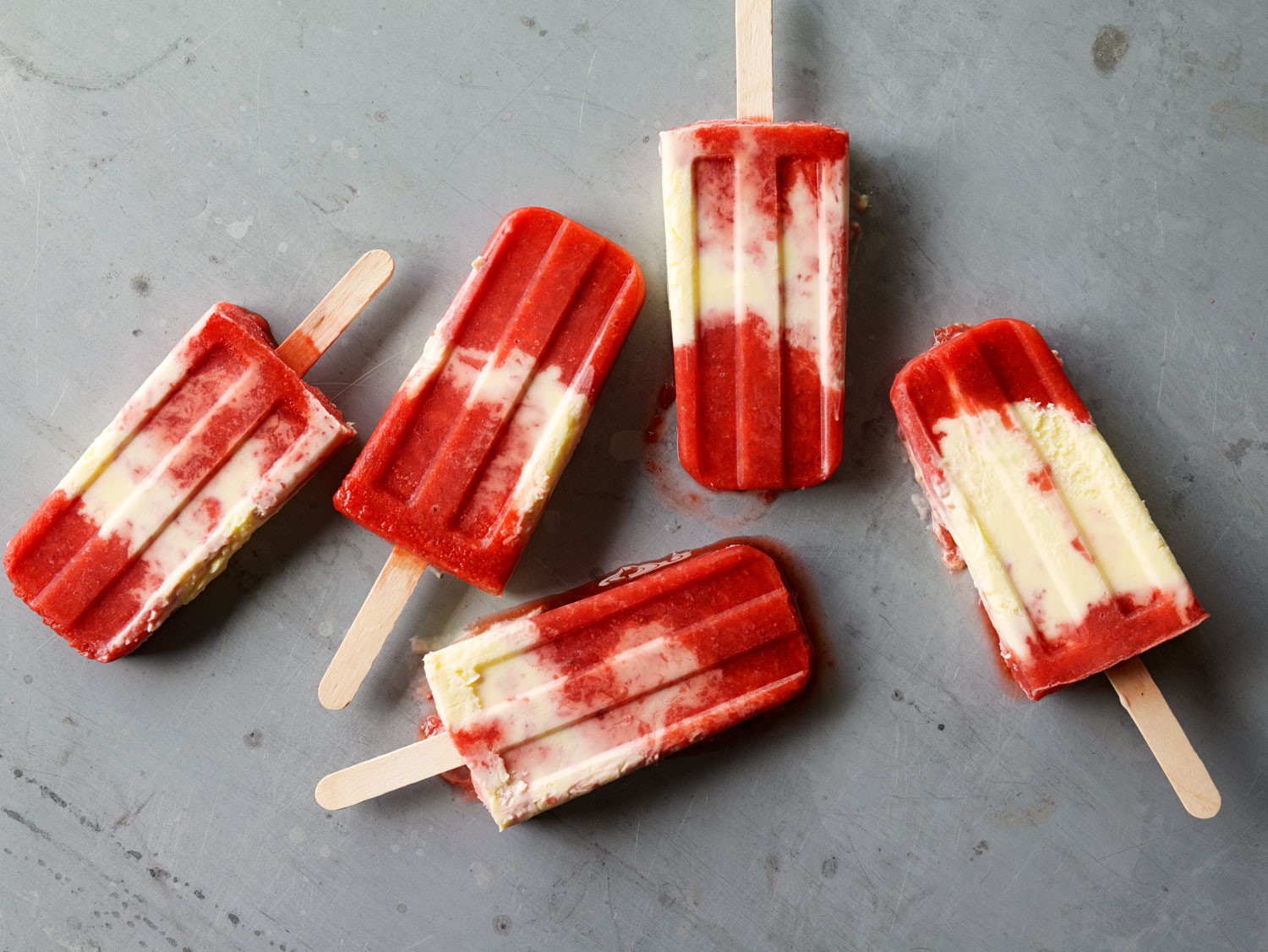 Mexican Strawberriesandcream Icy Poles paletas De Fresas Y Crema Appetizer