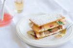 French White Peach and Basil Mille Feuille Appetizer