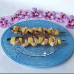 American Brochettes of Prawns and Pineapple BBQ Grill