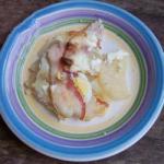 American Potatoes Eggs and Bacon with Cream Appetizer