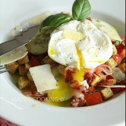 Canadian Panzanella Bacon and to the Poached Egg Appetizer