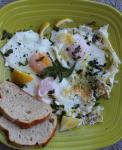 American Fried Eggs With Garlic Lemon and Mint Appetizer