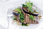 Barbecued Lamb Paillard With Eggplant And Tahini Yoghurt Sauce Recipe recipe