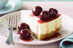 White Choc Cheesecake With Port Syrup Cherries Recipe recipe