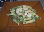 American Cream of Spinach N Shrimp Over Pasta Dinner