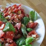 Australian Tomato Salad with Basil and Sprockets Appetizer