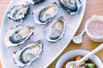 Australian Oysters With Ponzu Mignonette Sauce And Gazpacho Salsa Recipe Appetizer
