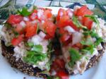 American Summer Tuna Salad Sandwich openfaced Dinner