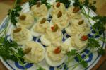 American Cream Cheese and Olive Deviled Eggs Appetizer