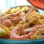 Spanish Paella De Mariscos paella with Seafood Appetizer