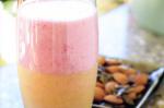 British Banana And Berry Smoothie With Nutty Snack Recipe Drink