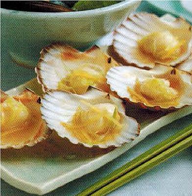 American Scallops With Soy Ginger And Spring Onion Appetizer