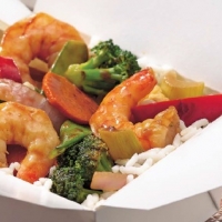 Chinese Stir-Fry Sesame-Ginger Shrimp with Vegetable Dinner