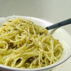 American Espaguettis to the Carbonara Light Appetizer