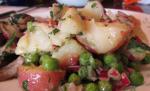 American Herbed Potato Salad With Bacon and Peas Appetizer