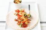 American Prawn Fajitas With Spicy Avocado and Tomato Salsa Recipe Appetizer