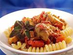 American Penne With Grilled Chicken and Eggplant Dinner