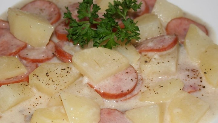 American Kielbasa and Potato Bake Recipe Dinner