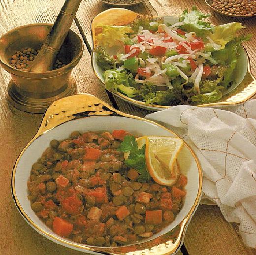 American Green Lentils With Fresh Ginger And Spices Dinner