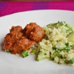 American Couscous Salad with Meatballs Appetizer