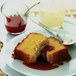 American Airy Cake with Raspberry Sauce Dessert