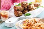 American Preserved Lemon and Chicken Cakes With Rainbow Couscous Recipe Appetizer