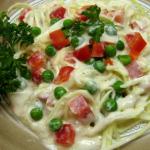 American Raw Alfredo Zucchini With Peas  Peppers Appetizer