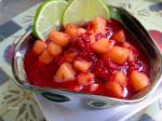 American Melon and Raspberry Compote Appetizer