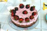 French Chocolate Strawberry Mousse Cake Dessert