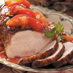 British Spiced Pork Loin with Plums Appetizer
